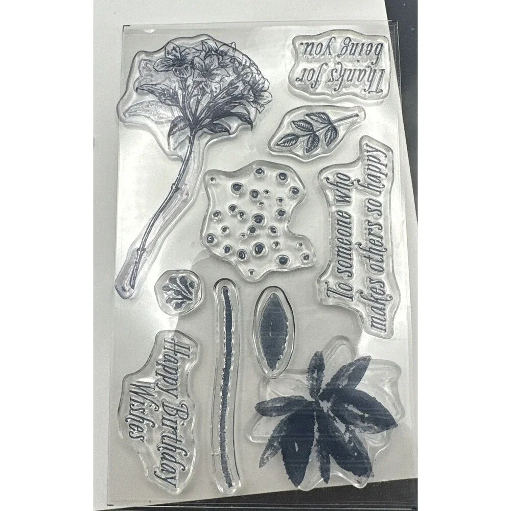 stampin up AVANT-GARDEN flowers birthday thanks + card photopolymer floral